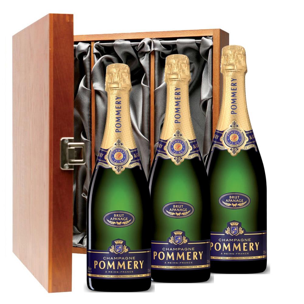 Pommery Brut Apanage Champagne 75cl Three Bottle Luxury Gift Box